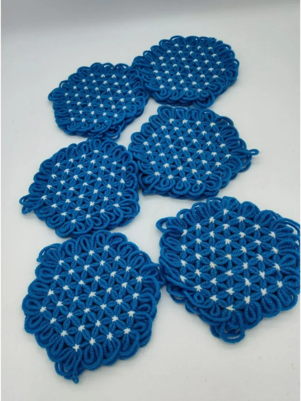 Vintage Daisy Loom Yarn Trivet & Coaster Lot, Cottagecore Cottage Granny Grandma